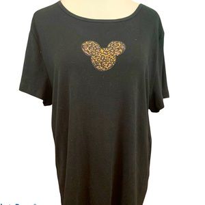 Disney Mickey black leopard studded T-shirt Xl